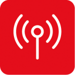 Wireless Kabellos Icon - Zeigt eine kabelloses System das über Funk Informationen und Daten austauscht